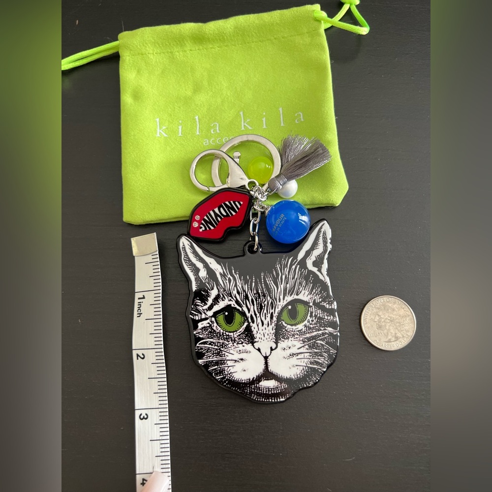 Cat Bag charm & Keychain with mirror & Colorful Charms